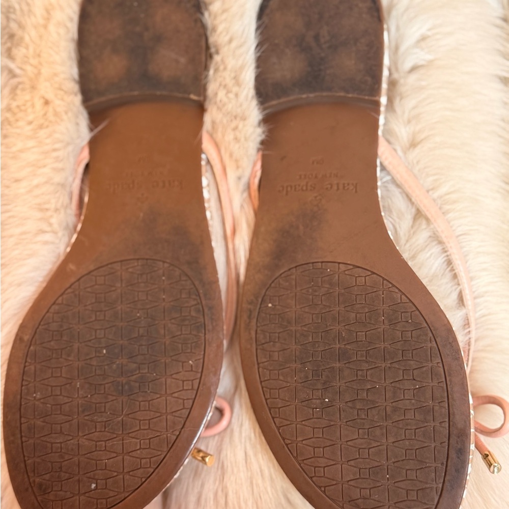 Kate Spade Beige and Pink Bow Sandals - Picture 5 of 5